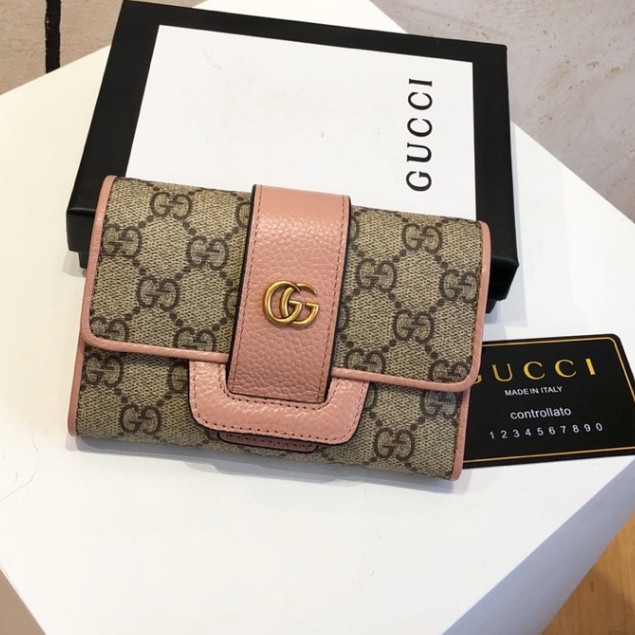 Gucci ของแท้ กระเป๋าสตางค์ พับได้ อเนกประสงค์ ใส่บัตรได้ สําหรับผู้หญิง