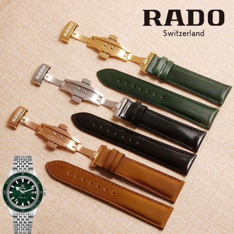 R RADO สายนาฬิกาข้อมือ สายหนังวัวแท้ ประดับคริสตัล สําหรับผู้ชาย