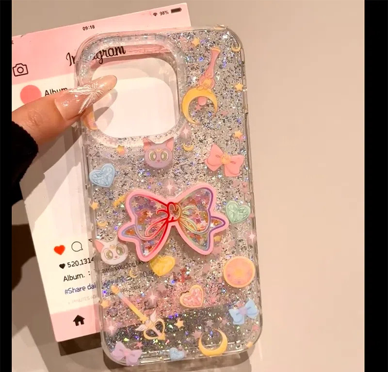 เคสโทรศัพท์ Apple 15PROMAX Bow IPone16/13/12 เคสโทรศัพท์แบบใส