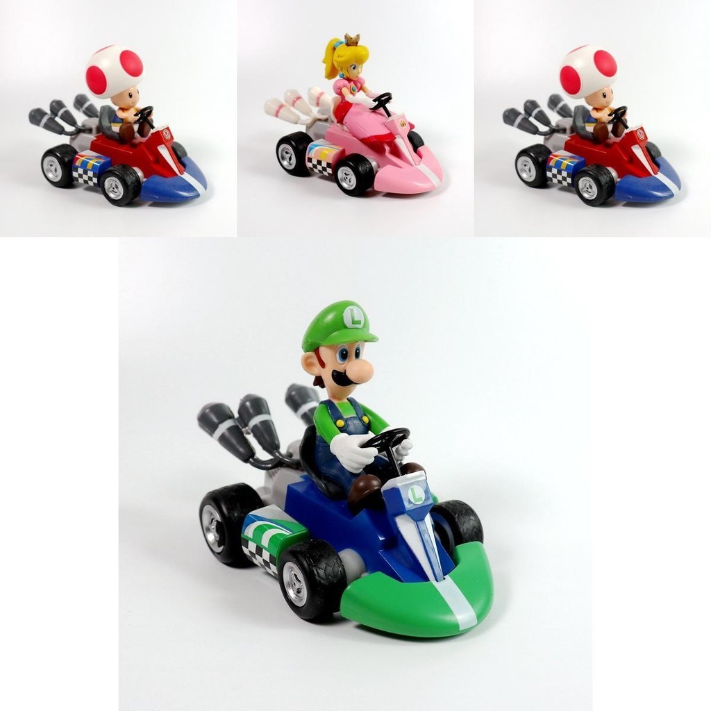 ฟิกเกอร์ PVC รูปซูเปอร์มาริโอ้คาร์ท เจ้าหญิงพีช แบบดึงถอยหลัง ของเล่นสะสม สําหรับเด็ก