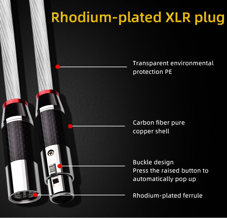 สายเคเบิ้ลเสียง Hifi 2RCA เป็น 2XLR OCC ชุบเงิน XLR เป็น RCA คู่ คุณภาพสูง