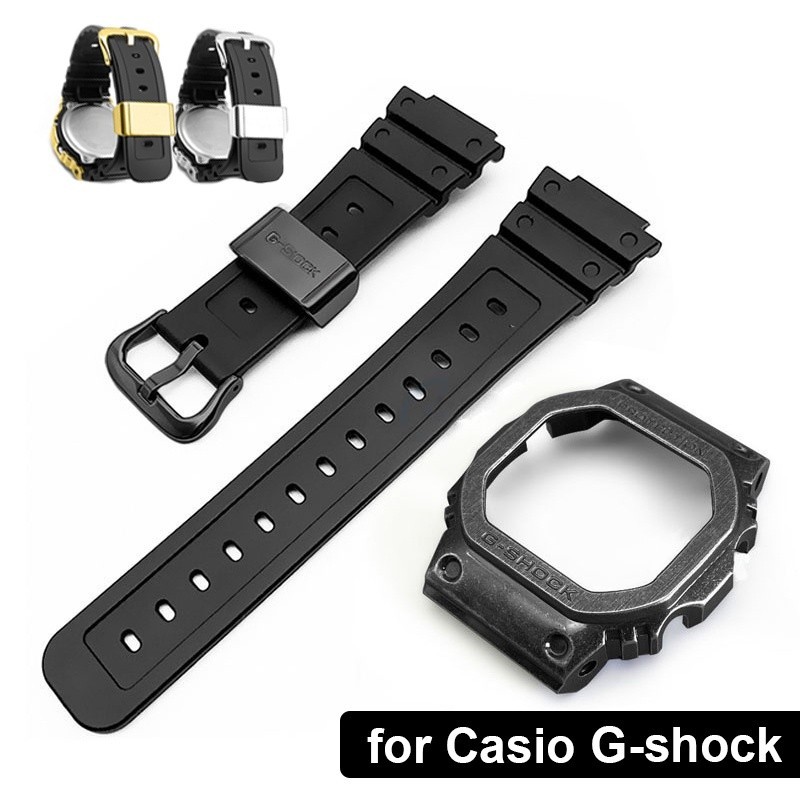 สายนาฬิกาข้อมือ ยางซิลิโคนนิ่ม 16 มม. สําหรับ Casio G-shock GW-M5610 DW-5600 5700 6900