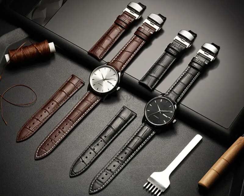 ❤️ สายนาฬิกาสายหนังแท้ผีเสื้อสําหรับ Tissot สําหรับ L