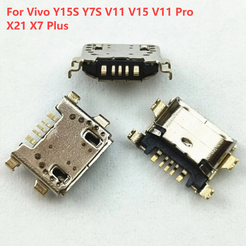 ตัวเชื่อมต่อแท่นชาร์จ USB สําหรับ Vivo Y15S Y7S V11 V15 V11 Pro X21 X7 Plus 5-50 ชิ้น