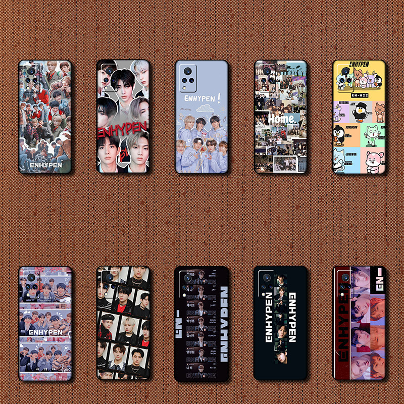 สําหรับ Vivo V21 ENHYPEN เคสโทรศัพท์สีดําแบบนุ่ม