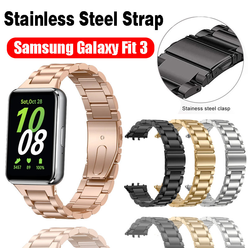 สายนาฬิกาข้อมือ สเตนเลส สําหรับ Samsung Galaxy Fit 3 Smart Watch band สําหรับ Samsung Galaxy Fit 3 Smart Watch สายโลหะ