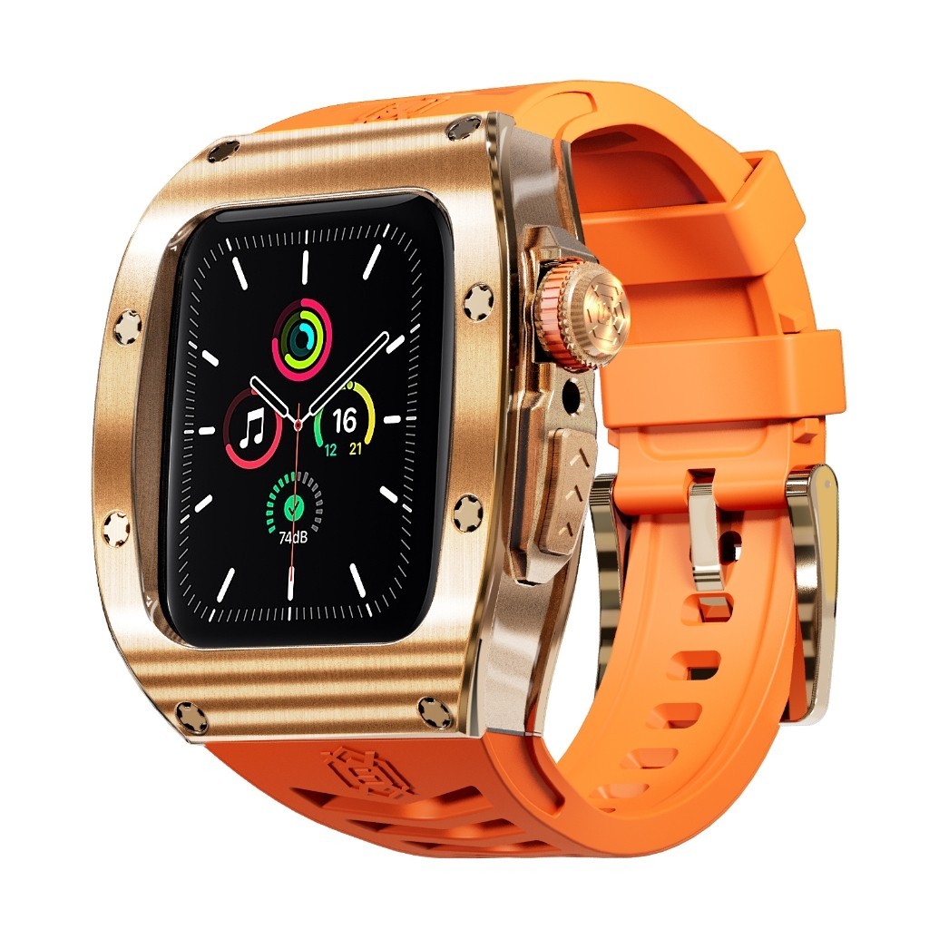 Modification kit สายนาฬิกา + เคสสําหรับ สําหรับ Apple watch series 9 8 7 6 5 SE 4 สายนาฬิกาซิลิโคน