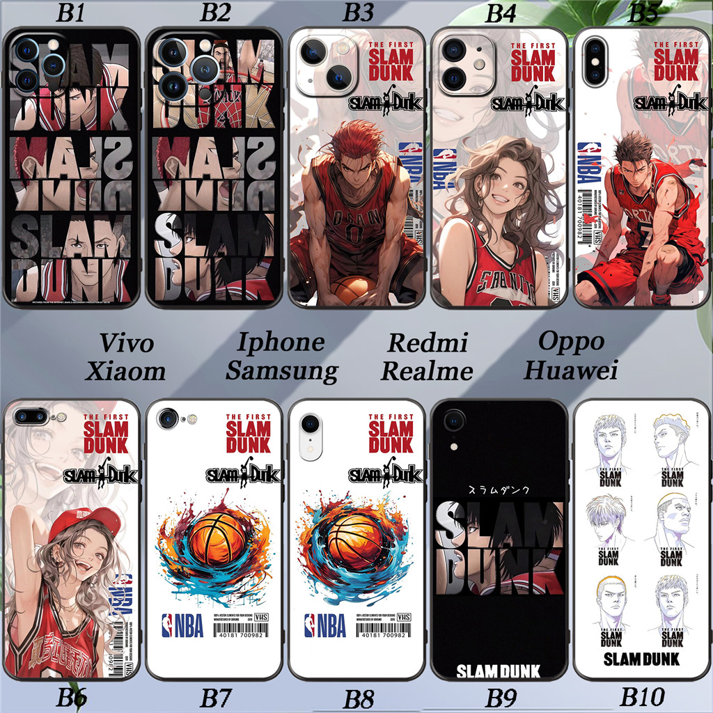 Slam DUNK Anime Silicone Soft Cover Camera Protection Phone Case 【 ในสต ็ อก 】 Apple iPhone 15 PRO MAX PLUS