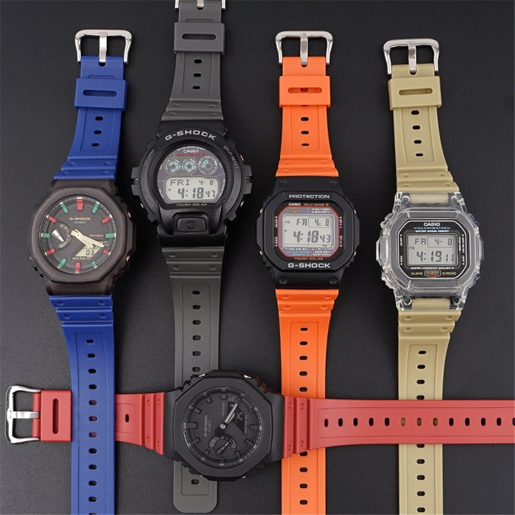 สายนาฬิกาข้อมือยาง TPU แบบนิ่ม อุปกรณ์เสริม สําหรับ Casio G-SHOCK DW5600 5000 5030 5700 GW-6900 GWM