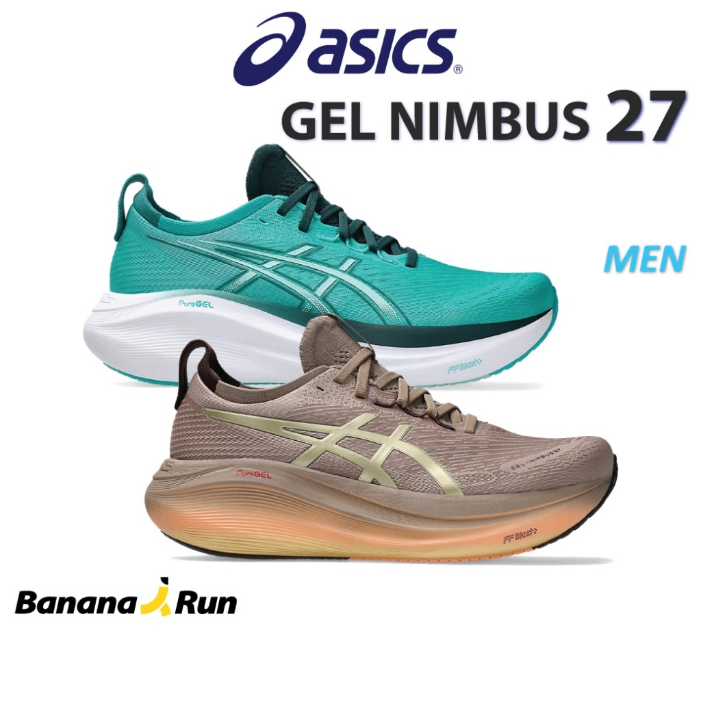 ♞,♘Asics Men's Gel Nimbus 27  รองเท้าวิ่งผู้ชาย BananaRun RT