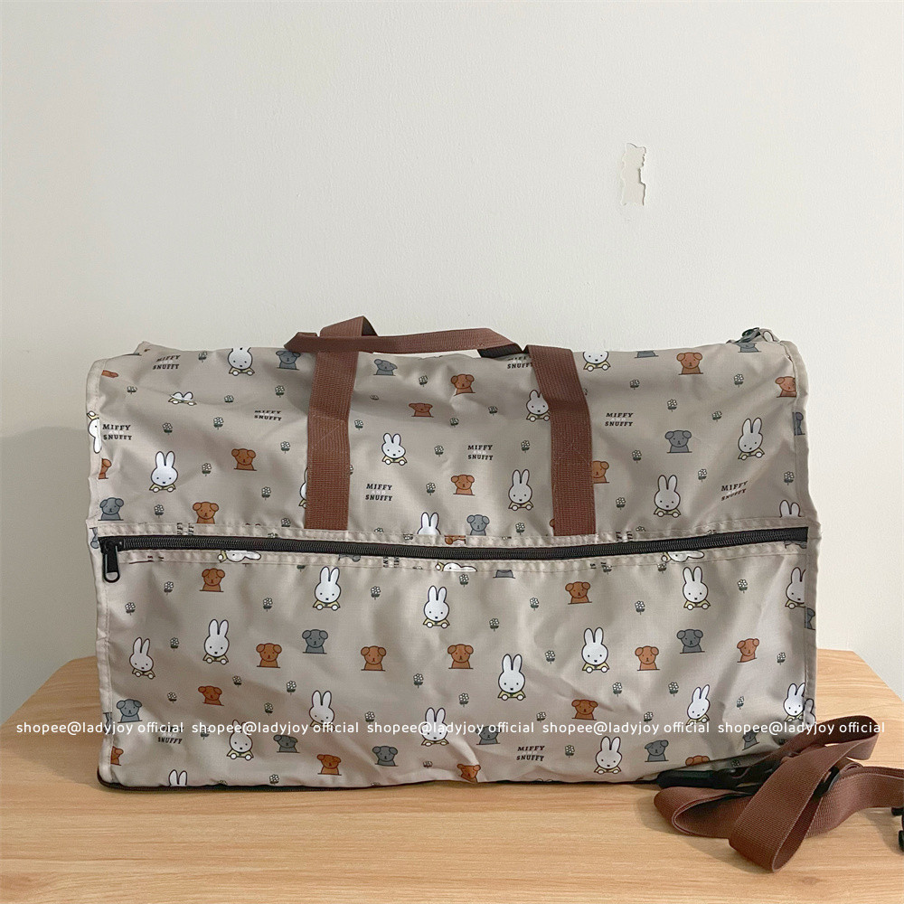 กระเป๋าสะพายไหล่ ขนาดใหญ่ จุของได้เยอะ แบบพกพา พิมพ์ลายการ์ตูนกระต่าย สไตล์ญี่ปุ่น