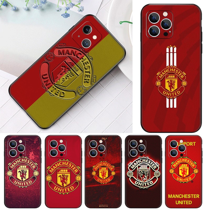 เคสโทรศัพท์มือถือ TPU ลาย Manchester United สีดํา สําหรับ iPhone 15 15 pro 15 pro max 15 plus
