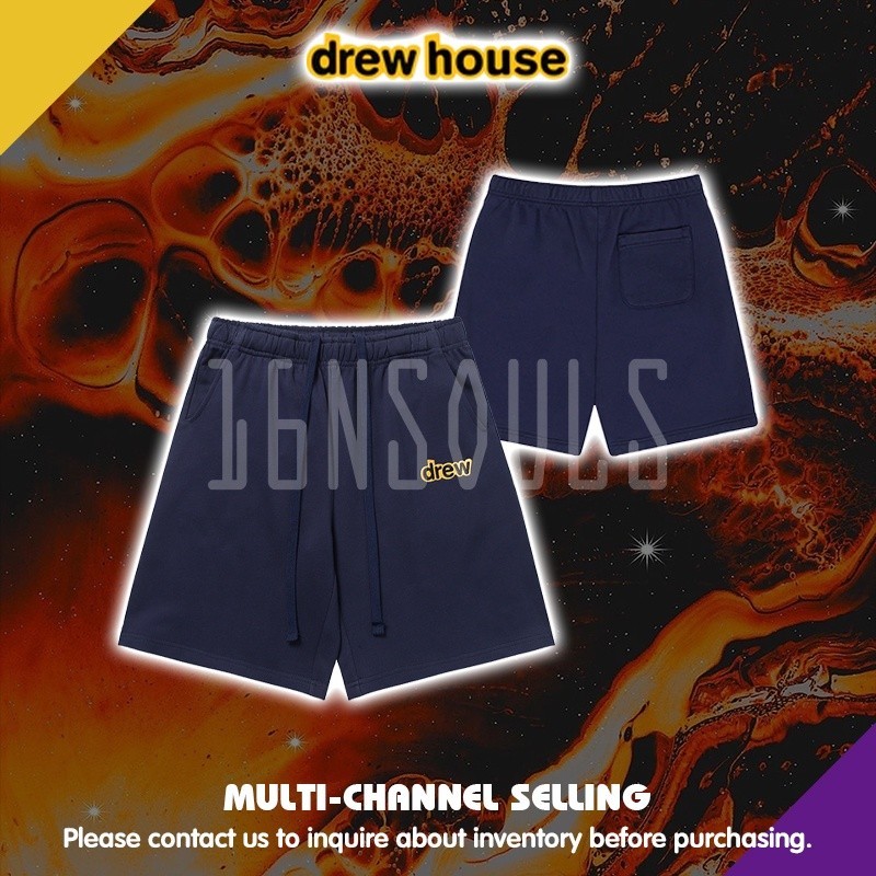 [ ของแท้ 100% ] Drew House Dark Navy Secret Sweatshorts American Style USA Streetwear Unisex กางเกง