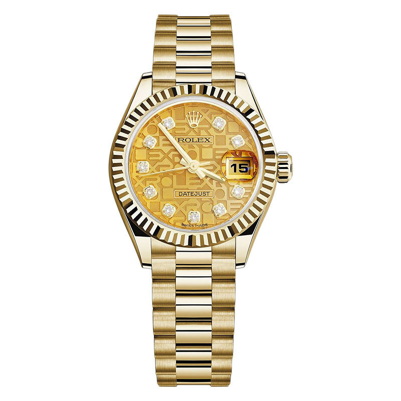 Rolex Rolex เสื้อผ้าผู้หญิง Log Type 79178 Automatic Mechanical Room Gold นาฬิกาผู้หญิง Diamonds