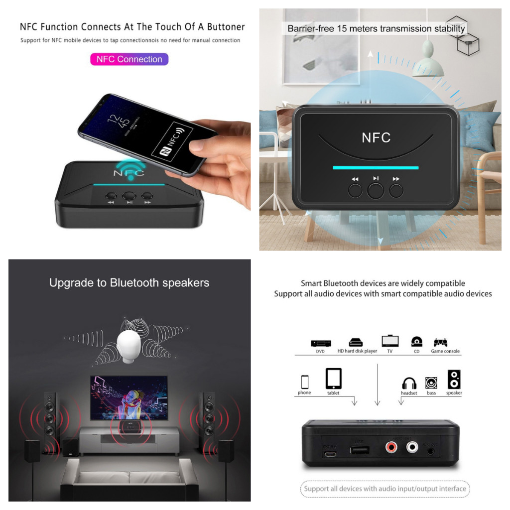 (จัดส่งในท้องถิ่น) 2 In 1 Bluetooth Audio Converter Bluetooth 5.0 รับอุปกรณ์เครื่องส่งสัญญาณ Tx/Rx Dual Mode สําหรับทีวี/พีซี