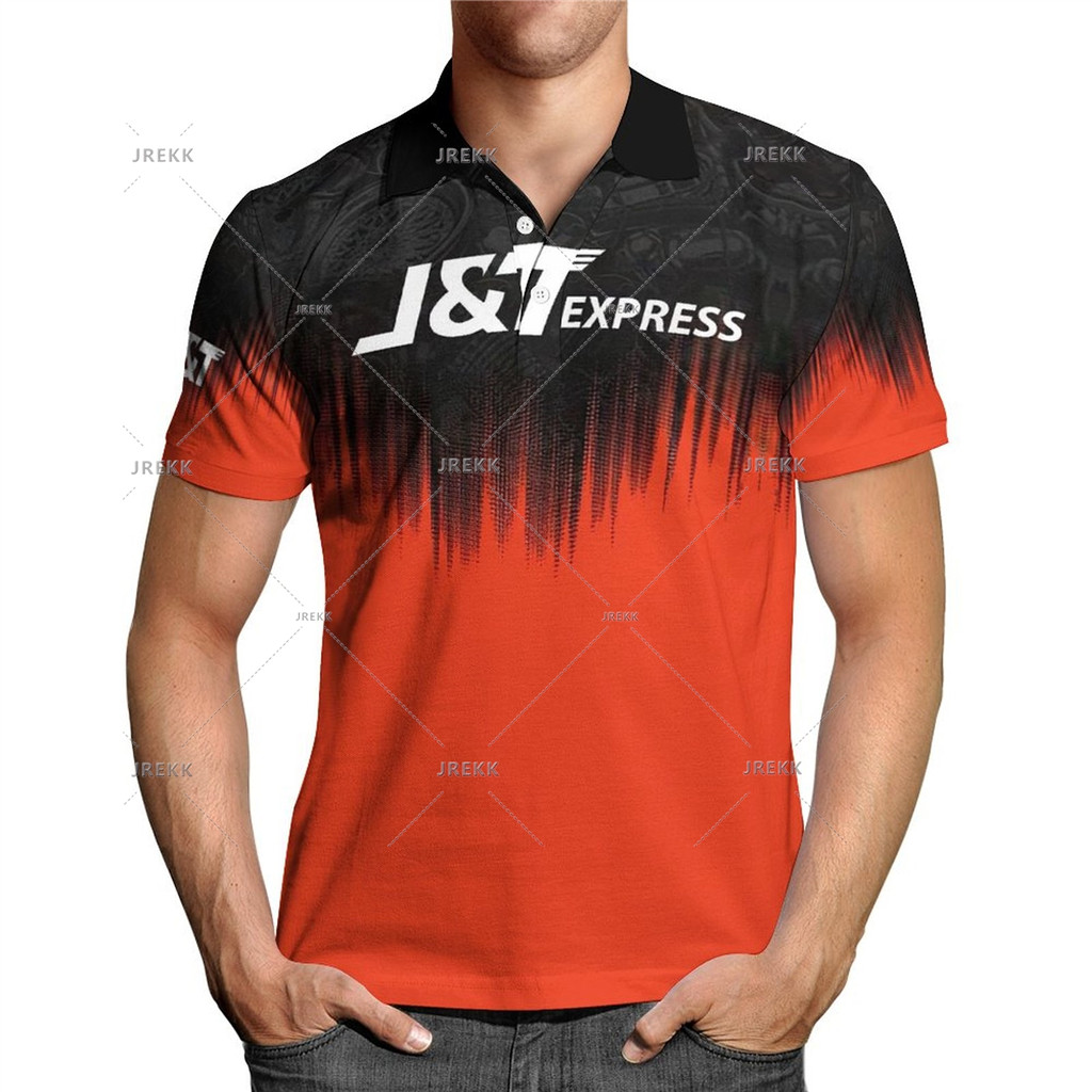 New Jersey Unisex J&T Express 3D พิมพ์เสื้อโปโลน้ําหนักเบาระบายอากาศด้านบนขนาดเด็ก 110-160 ผู้ใหญ่ X