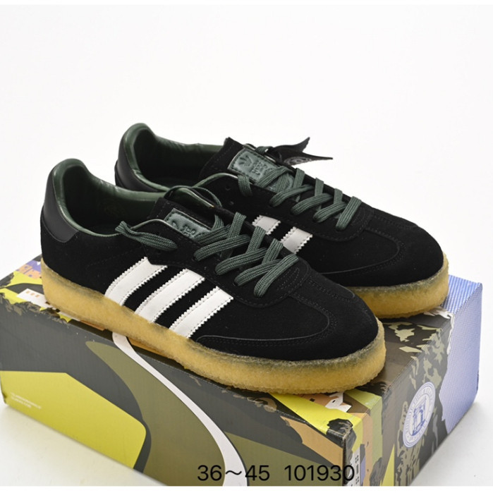 Kith x Clarks x Adidas Originals 8th Street Samba German Trainer Flat Shoes Casual Sneakers "Black"