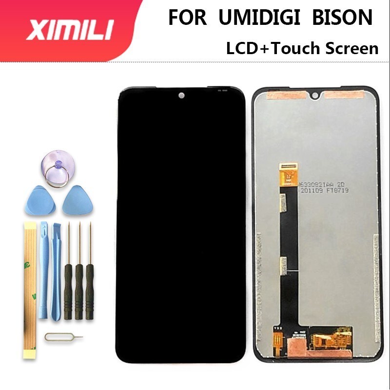 Original 6.3 "Umidigi จอแสดงผล + หน้าจอสัมผัส100% จอ LCD เดิม Digitizerglass เปลี่ยนสำหรับ BISON