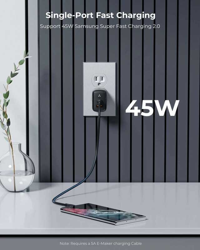 ❥ Voltme PD 45W อะแดปเตอร์ชาร์จเร็วชนิด C ที่ชาร์จโทรศัพ