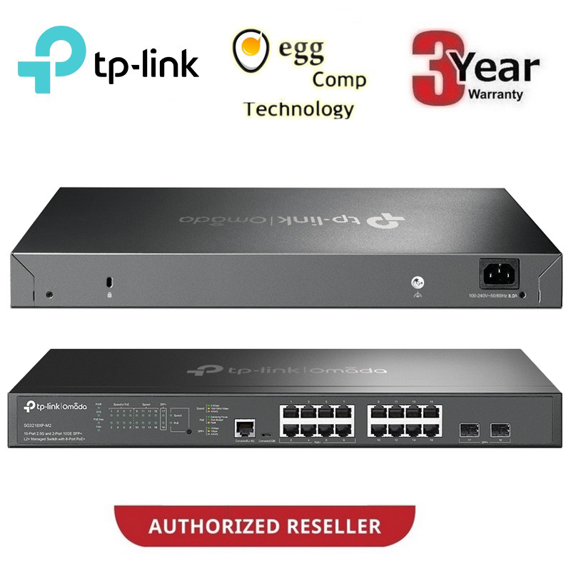 TP-LINK OMADA SG3218XP-M2 16 PORT 2.5G AND 2 PORT 10GE SFP+ L2+ MANAGED SWITCH WITH 8 PORT POE+