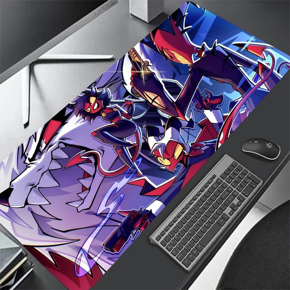 Helluva Boss Mousepad แผ่นรองเมาส์สําหรับเล่นเกมขนาดใหญ่ LockEdge หนาแป้นพิมพ์คอมพิวเตอร์โต๊ะโต๊ะ