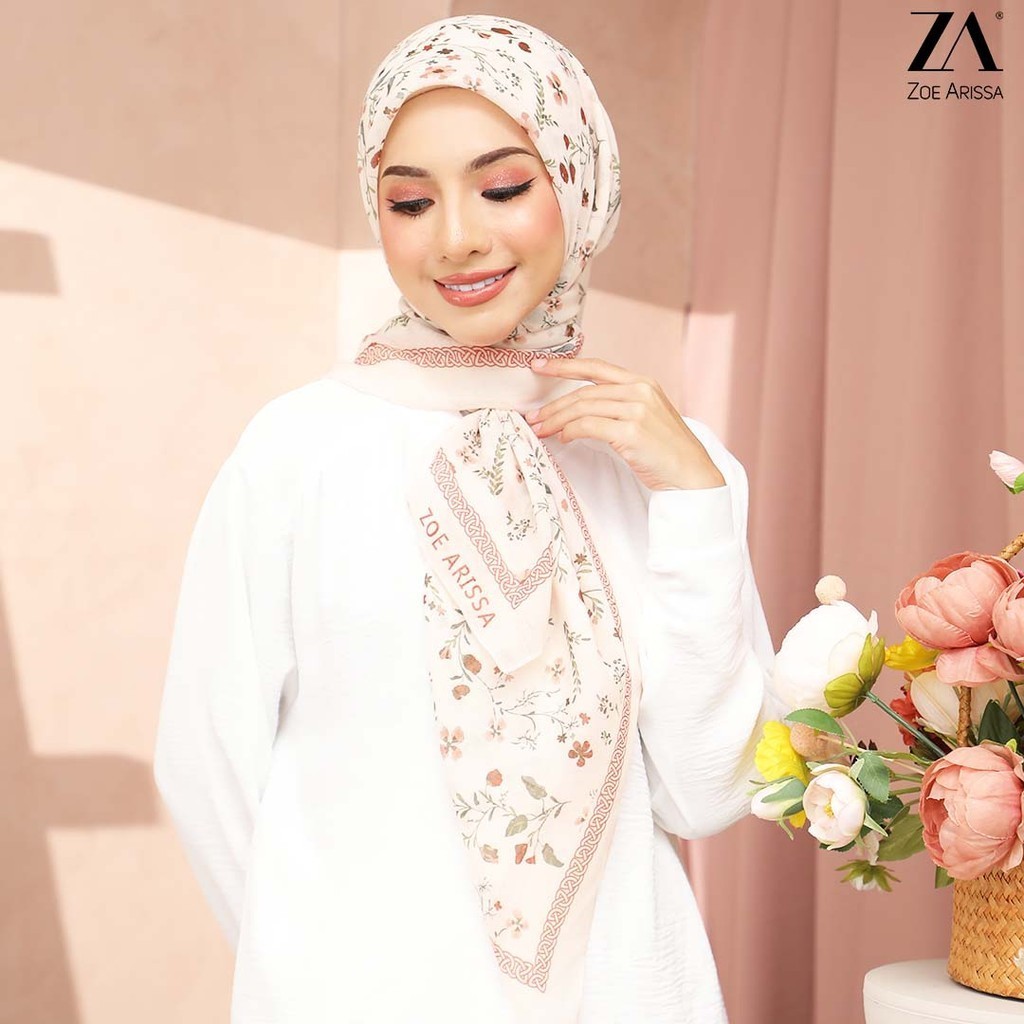 ZOE ARISSA TUDUNG RAYA 2025 BAWAL Printed BIDANG 45 Hijab Cotton Voile พิมพ์ Bercorak New Hijab พิมพ์ Viral