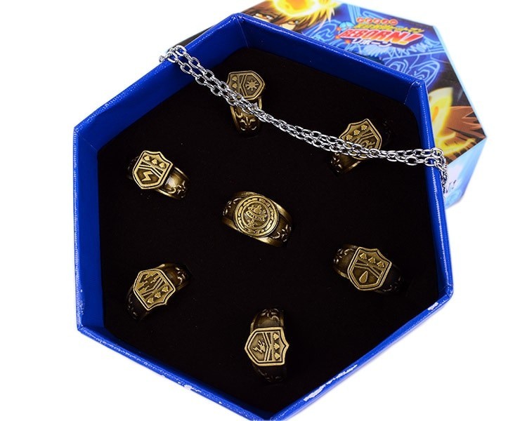 แหวนเครื่องประดับคอสเพลย์ 7 ชิ้น / ชุด 7pcs/set Anime Hitman Reborn Jewelry Ring Vongola family Var