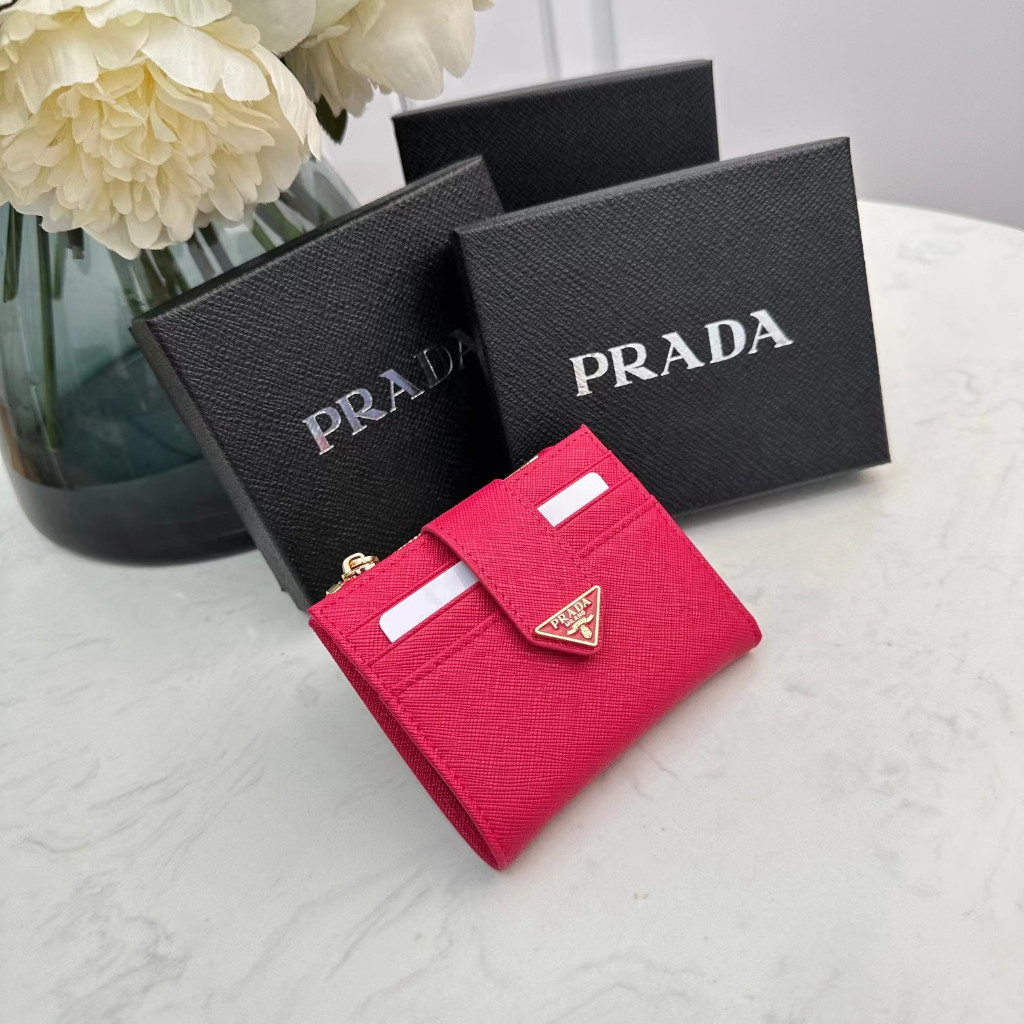 กระเป๋าสตางค์ Prada ของแท้ แบบใหม่ สําหรับผู้หญิง