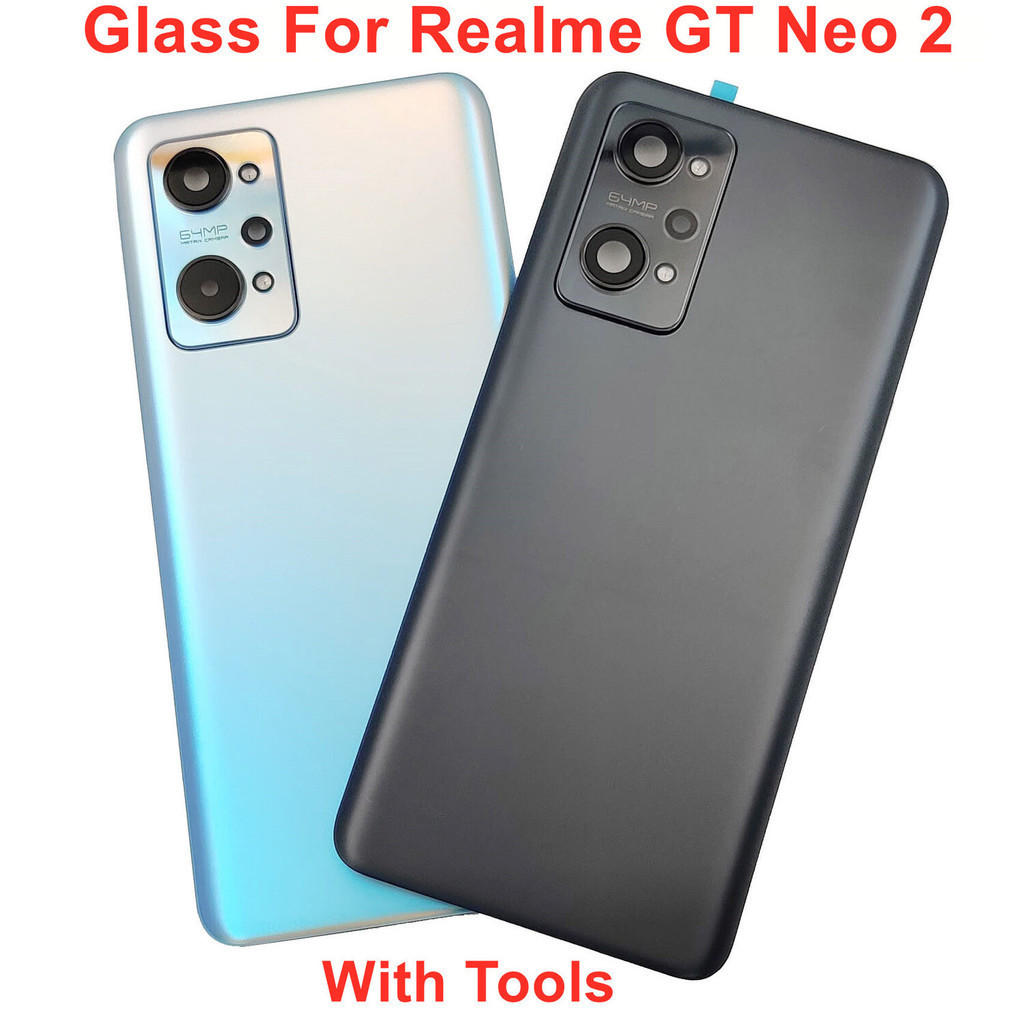 สําหรับ Realme GT Neo2 Neo 2 Gorilla ฝาครอบแบตเตอรี่กระจกด้านหลัง แบบแข็ง + กาวเลนส์กล้อง