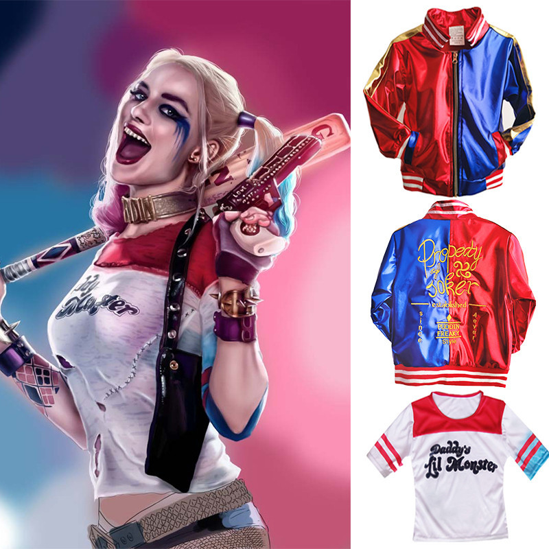 ชุดคอสเพลย์ Suicide Squad ชุดเซ็ท Harley Quinn สําหรับเด็ก และผู้ใหญ่ 6 ชิ้น