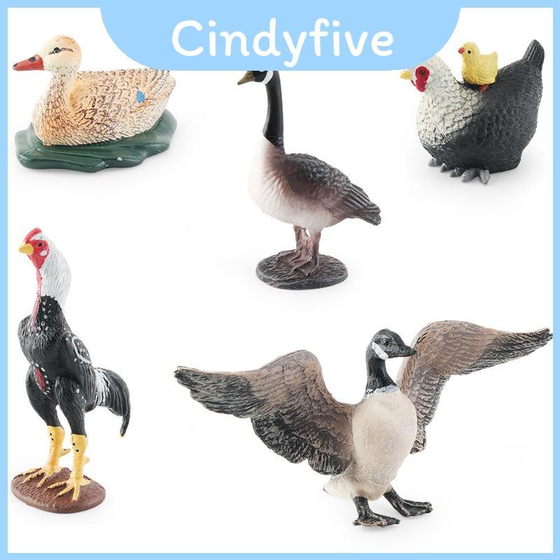 Pvc Animal ตุ๊กตาประณีตชุดเหมือนจริงแม่เป็ด Hen พร้อม Chicks Goose Canada และ