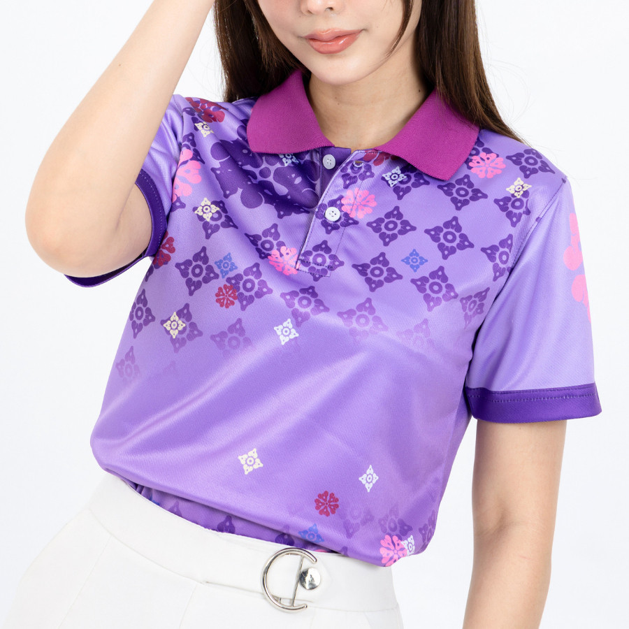 เสื้อโปโล ลาย ดอกรัก เสื้อพิมพ์ลายไทย สามารถใส่ได้ทุกหน่วยงาน