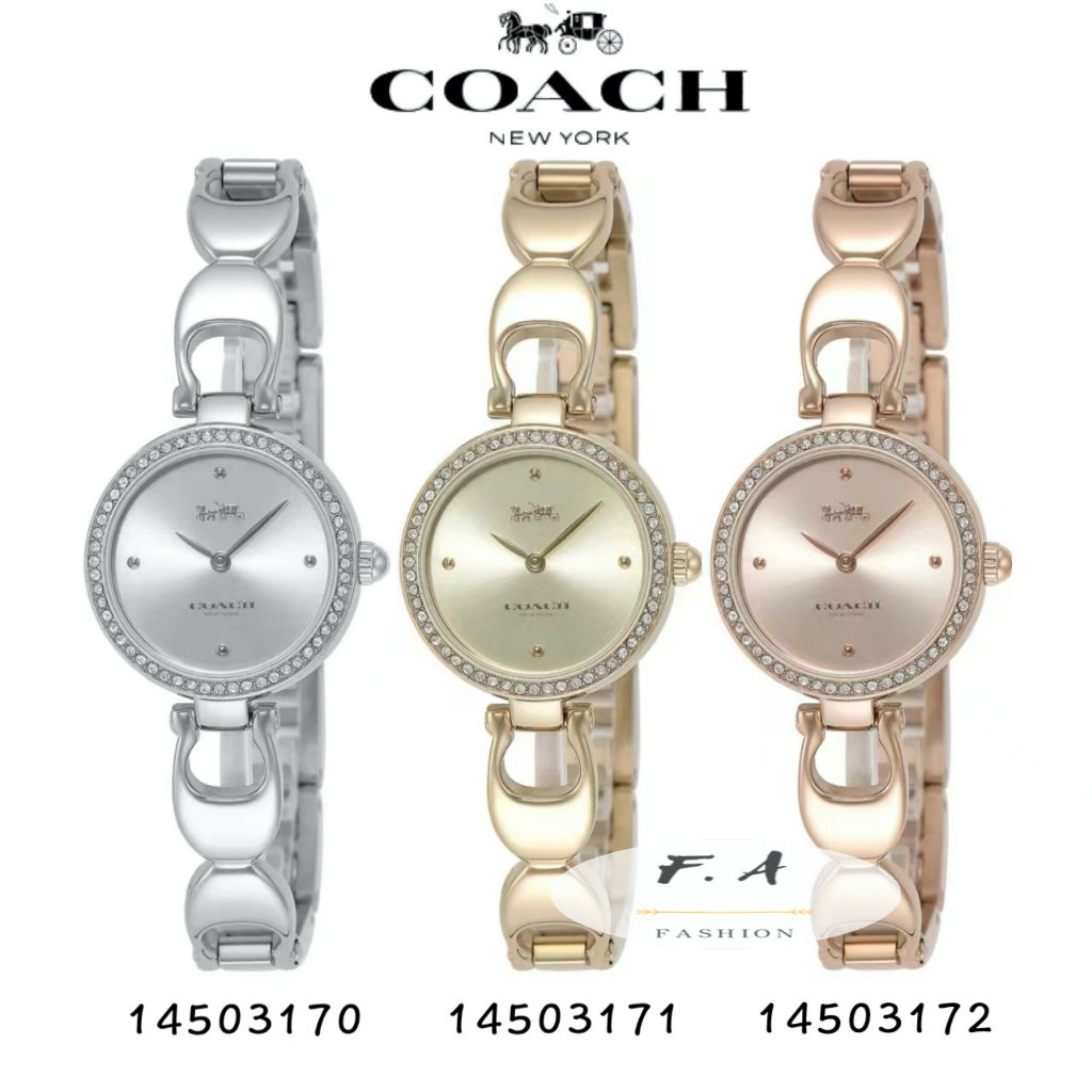 ♞,♘F.A ของแท้100% Coach14503170 14503171 14503172- 26 mm นาฬิกาแบรนด์เนม COACH นาฬิกาสำหรับผู้หญิง