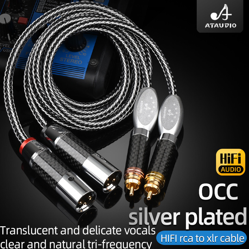Ataudio คู ่ HiFi RCA ถึง XLR Balanced Plug Audio Cable Cross Audio Amplifier CD DVD Player RCA Interconnect Cable