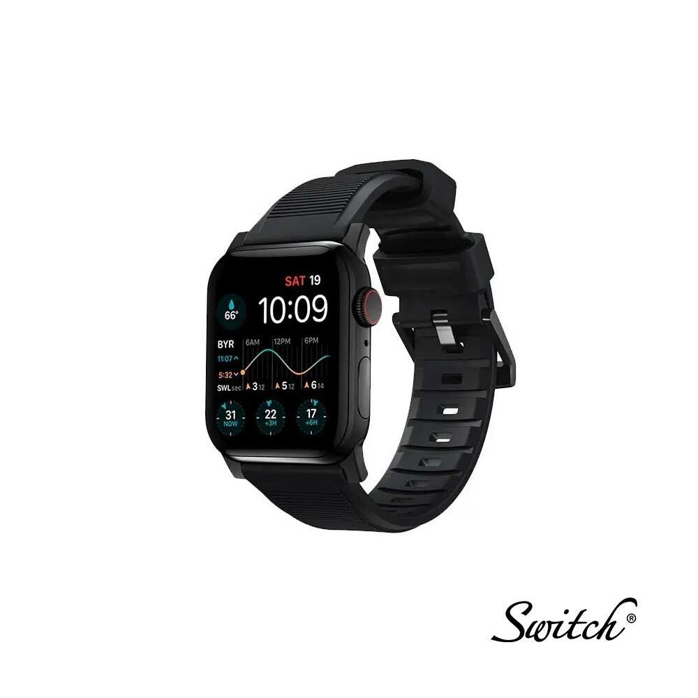 Nomad สายนาฬิกาข้อมือ ทนทาน สําหรับ Apple Watch 41 40 38 มม. (Series SE 7 6 5 4 3 2) สีดํา
