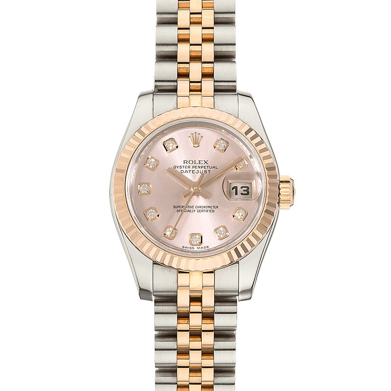 Rolex Rolex เสื้อผ้าผู้หญิง Log Type Steel/18k Rose Gold นาฬิกากลไกอัตโนมัติผู้หญิง179171