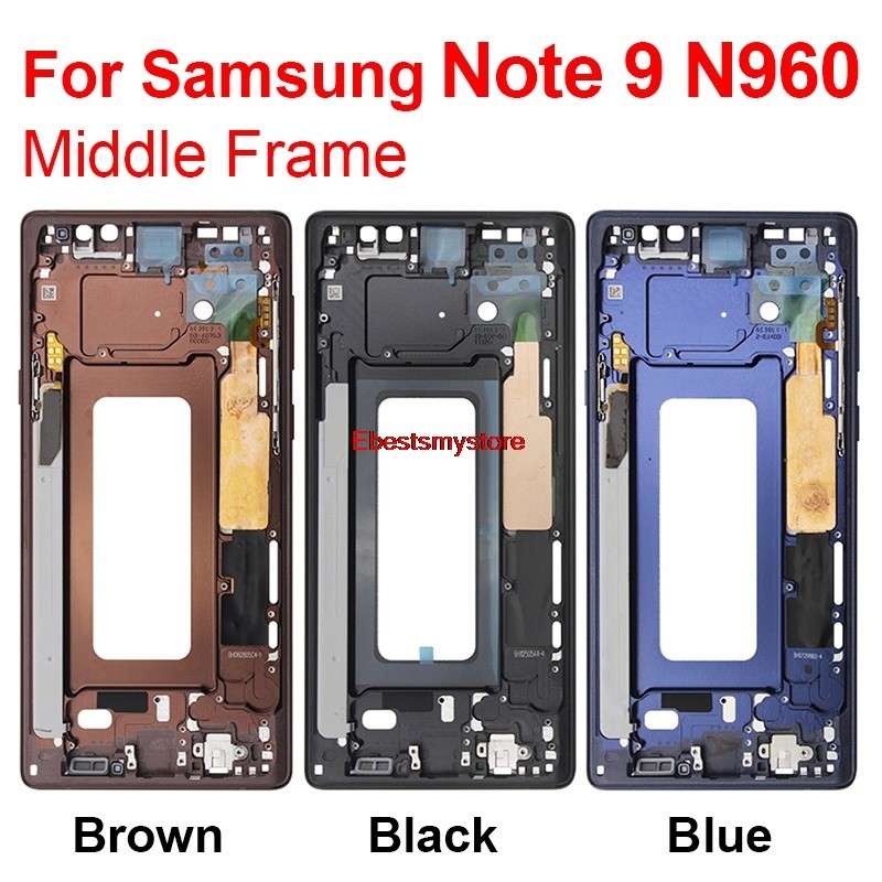 Ebemy อะไหล่กรอบหน้าจอ LCD และปุ่มด้านข้าง สําหรับ Samsung Galaxy Note 9 N960