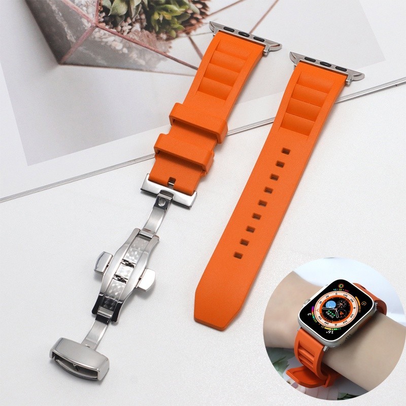 สายนาฬิกาข้อมือยาง แบบเปลี่ยน สําหรับ Apple Watch Ultra 8 7 49 มม. 45 มม. 42 มม. 41 มม. 44 มม. IWat