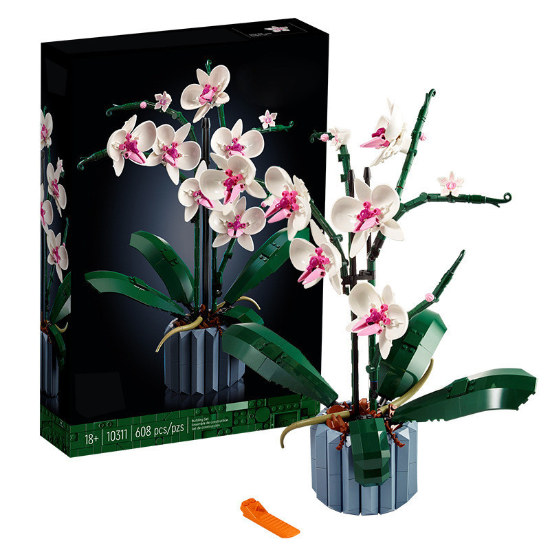 ♞,♘,♙ใช้งานร่วมกับ LEGO Building Blocks ดอกไม้ Orchid 10311 Phalaenopsis Bouquet bonsai Building Bl