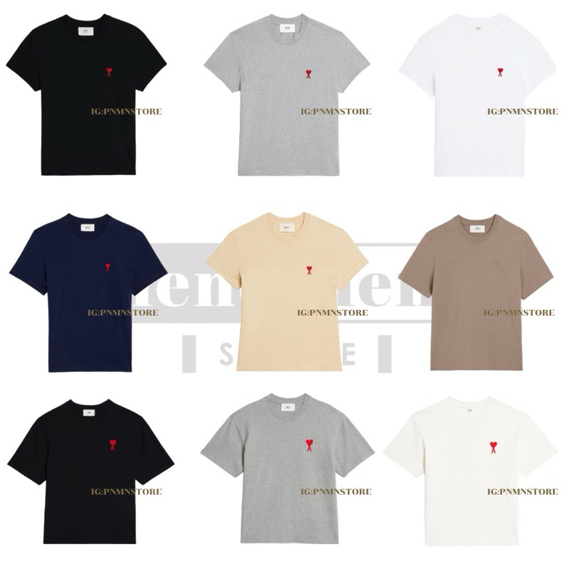 ♞,♘,♙ เสื้อยืด Ami Paris ของแท้พร้อมส่ง gh