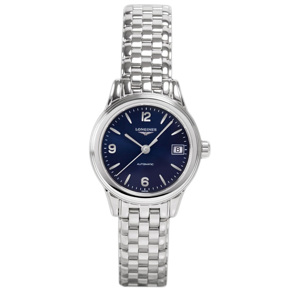 รั่วหยิบ Longiness Elegant Army Flag Series สแตนเลสนาฬิกากลไกอัตโนมัตินาฬิกาผู้หญิง L4.274.4.96.6