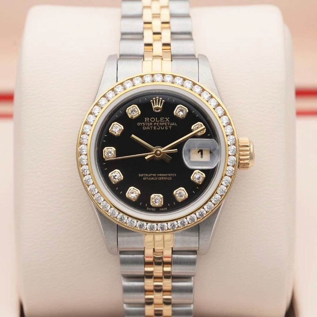 Rolex Rolex นาฬิกาผู้หญิงประเภทไดอารี่นาฬิกากลไกอัตโนมัติ 69173 ด้านหลังเพชร-เรียงราย ด้านหลังอุปกร