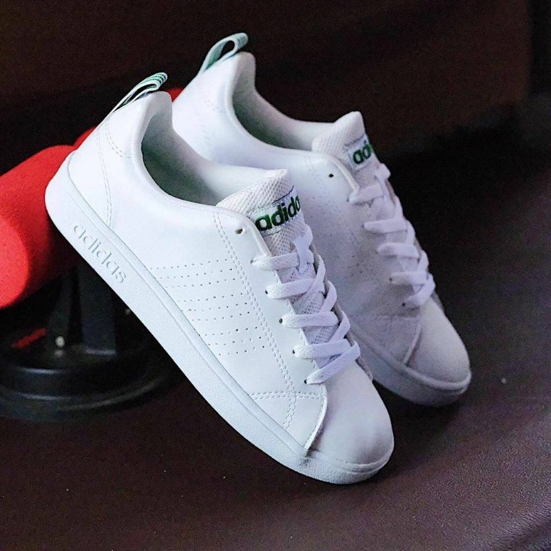 Adidas NEO ADVANTAGE รองเท้าผ้าใบ สีขาว สีเขียว