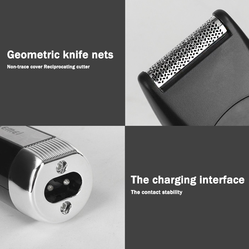 hot🔥การประกันคุณภาพ🔥 import Kemei 4 In1 Cordless Nose Hair Trimmer KM-6630 Rechargeable Shaver Fo