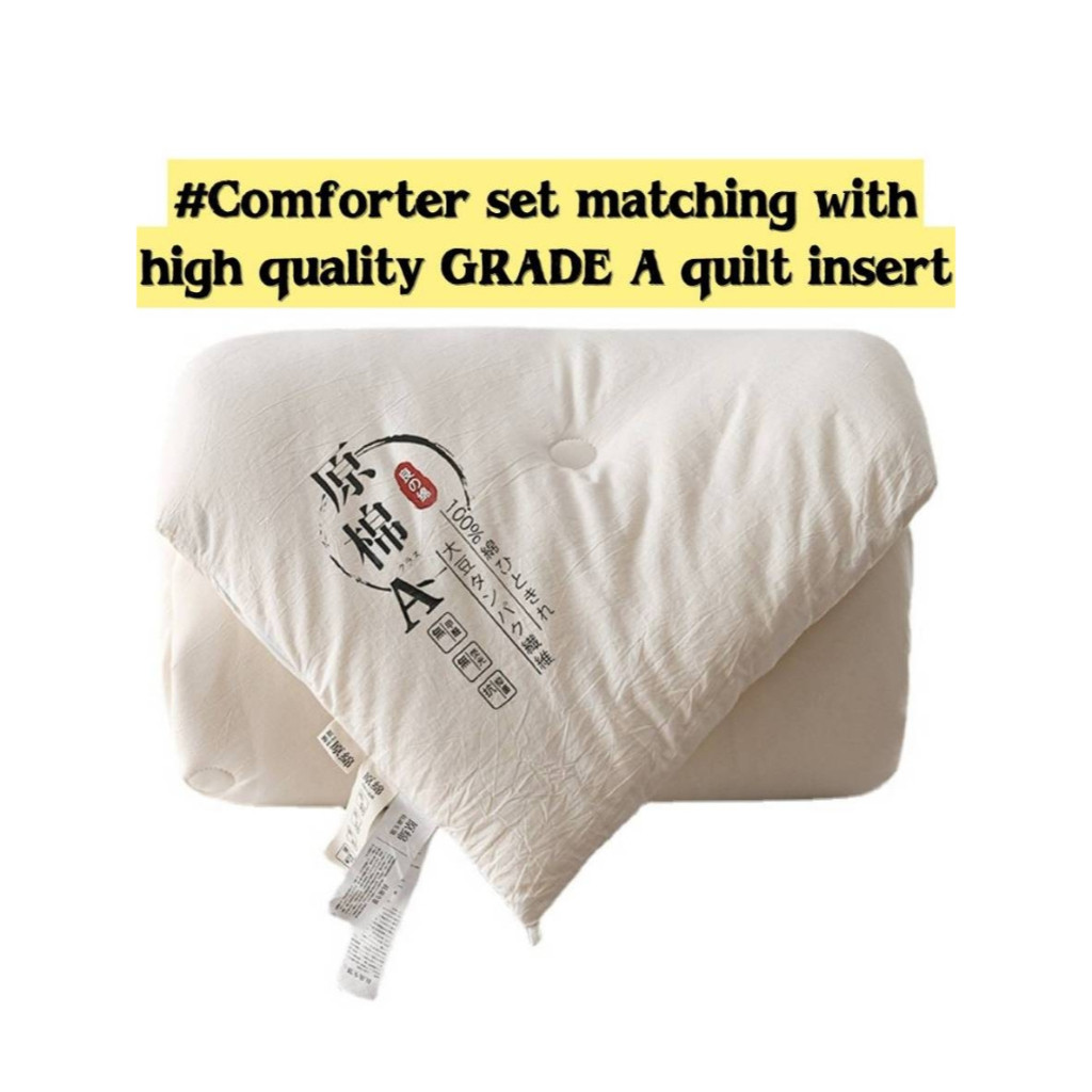 hot🔥การประกันคุณภาพ🔥 import Ready StockPlain Series Bedsheet(38CM Deep Pocket)quilt Cover Set/com