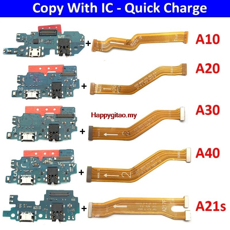 Hapmy- ใหม่ บอร์ดชาร์จ USB สายเคเบิลอ่อน สําหรับ Samsung Galaxy A10 A20 A30 A40 A50 A70 A10s A20s A30s A50s A21s A31 A51 A71