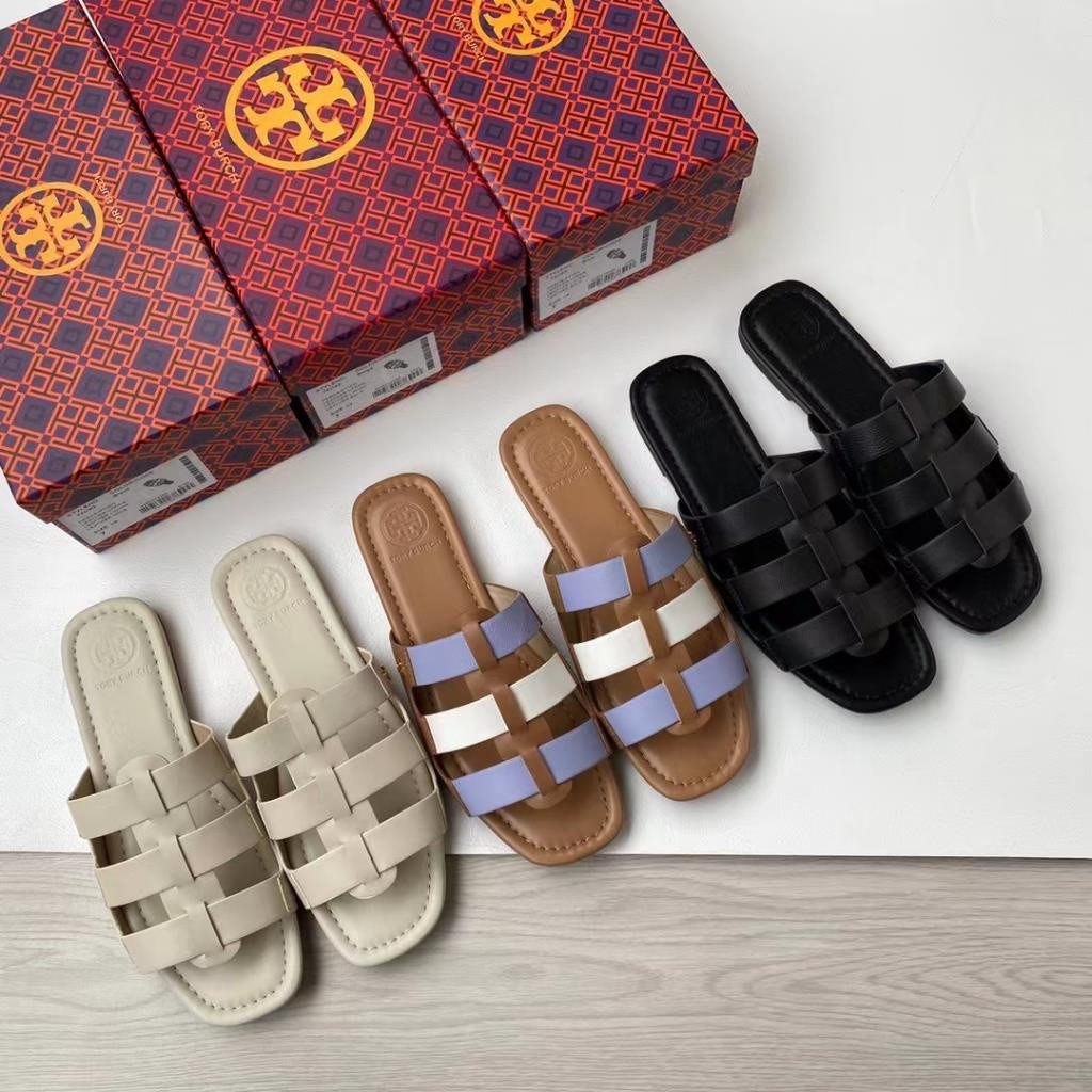 [EUR Size] Tory Burch รองเท้าแตะ หนังวัวแท้ เปิดนิ้วเท้า สามสี 2023