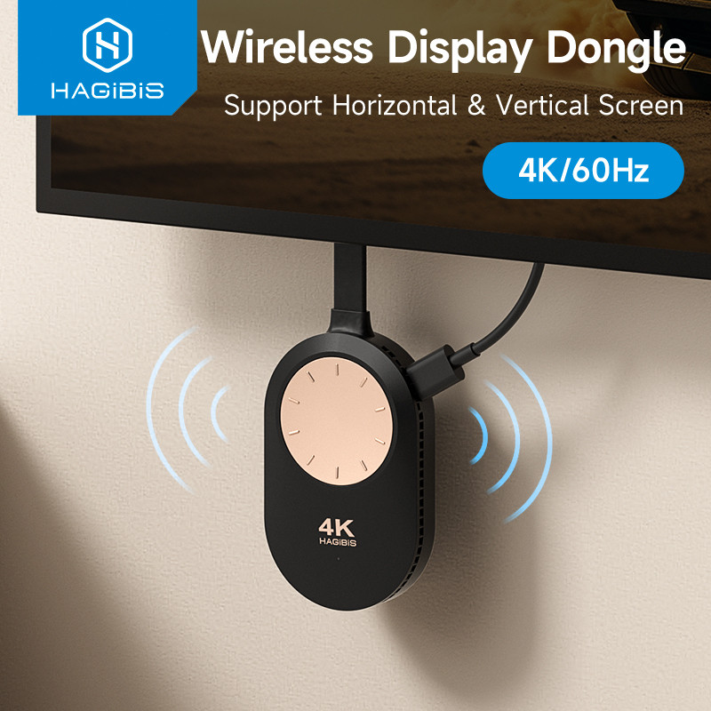 Hagibis ไร้สาย HDMI-ใช้งานร่วมกับจอแสดงผล Dongle อะแดปเตอร์ 4K @ 60Hz Wireless Extender สําหรับแล็ปท