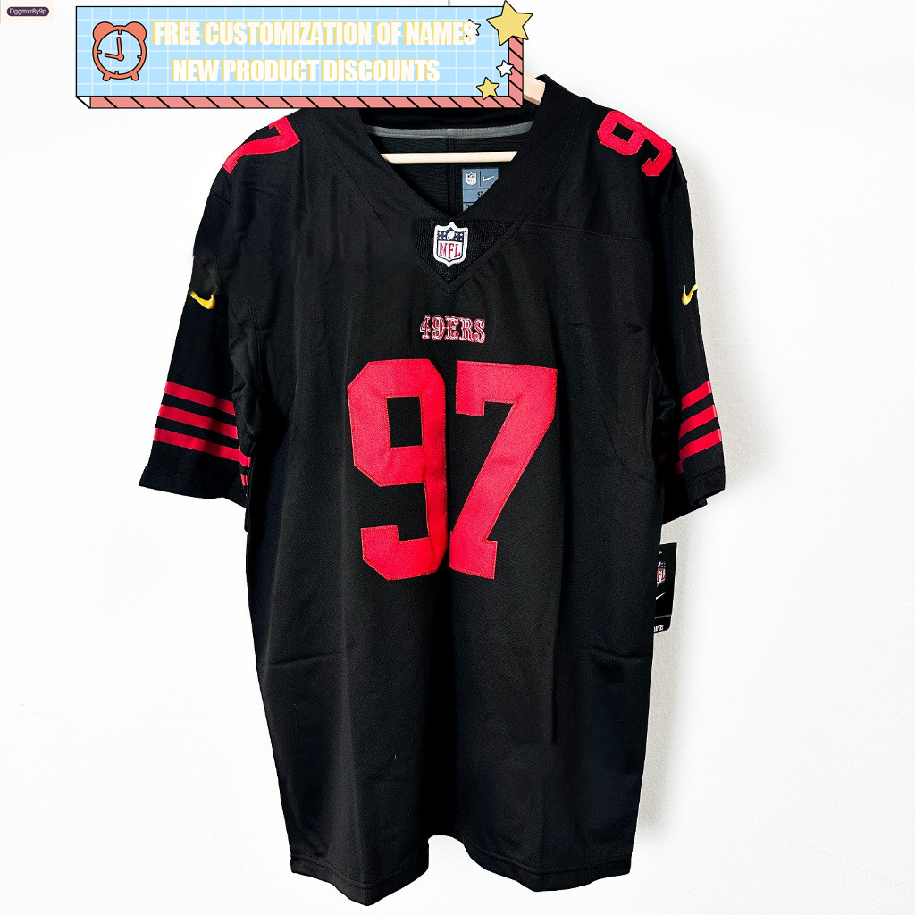 Dggmxr8y9p- NFL Football Premium Jersey Rugby Nic Bosa S. Franciso 49ers BLACK งานปักพลัสไซส์