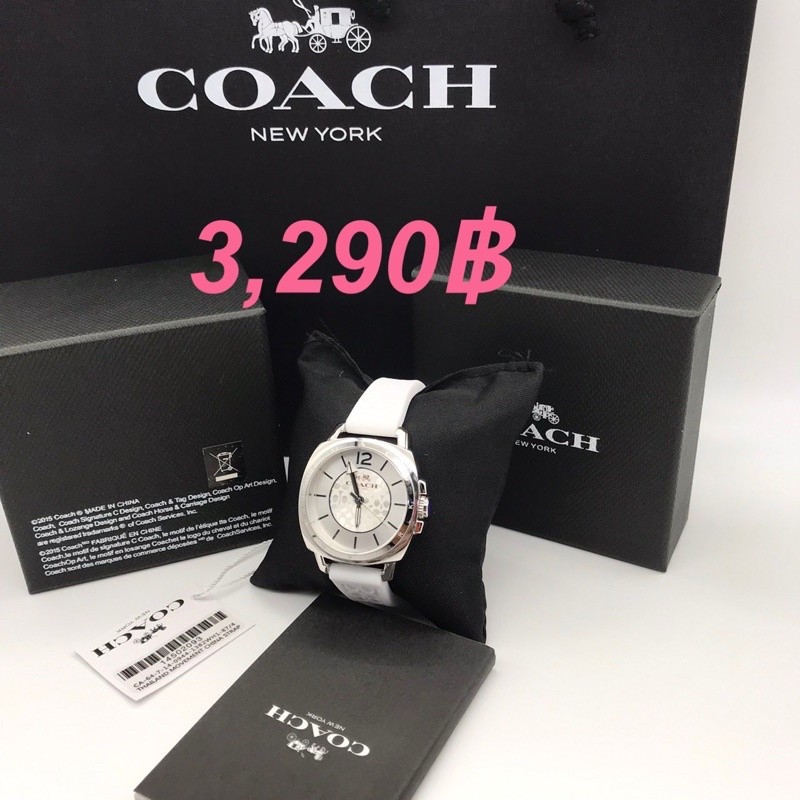 นาฬิกา Coach Watch Boyfriend หน้าปัด 36 mm. สายซิลิโคน ปั๊มลาย C นูน อุปกรณ์ครบ พร้อมกล่อง สวยมากกก